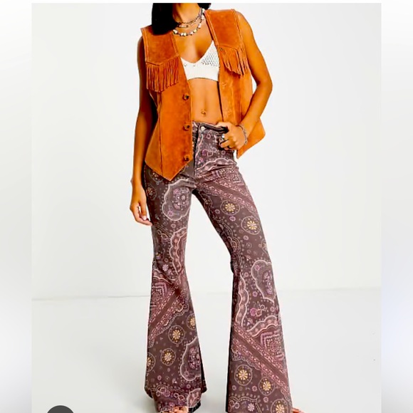Free People Denim - SOLD! Free People Just Float On Printed Flare Jeans